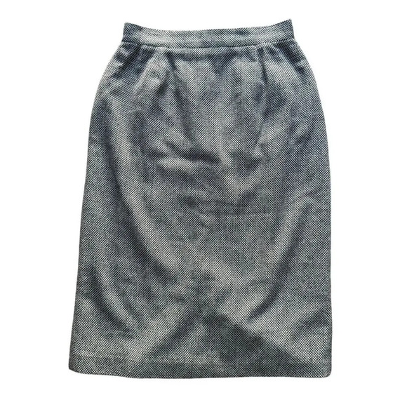 Vintage 80's Women's Wool Tweed Skirt - Black & Gray, Size 12 Made in Yugoslavia - Picture 4 of 9